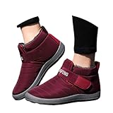 Generisch Botas de nieve forradas para mujer, botas cortas de invierno, botas cálidas de caña media, botas de invierno para el tiempo libre, cómodas botas de transición para días fríos, O rojo., 39 EU