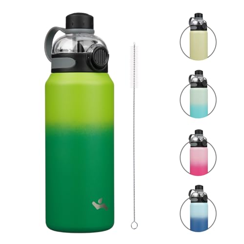 Konokyo 32 oz Insulated Stainless Steel Water Bottle with Straw Lid