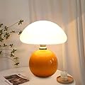DKCONONY Mushroom Lamp for Bedroom Living Room,Mushroom Table Lamps for Bedside Night Stands,3 Color Temperature Desk Small Table Lamp,Cute Mini Modern Night Light Lamp,Unique Home Decoration