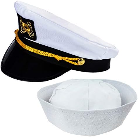 Yacht Hat and White Cotton Sailor Hat 