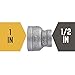 Reducing Coupling 1 in. x 1/2 in. PIPE DECOR Black Malleable Iron for DIY Vintage Industrial Pipe Furniture Building and Regular Plumbing Applications, 4 Pack
