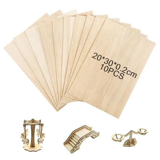 10 Piezas Madera de Balsa,300 x 200 x 2mm Contrachapado,Tablero Contrachapado,Madera Balsa,Sin Terminar,Tablero Madera para Manualidades Decoración,Proyectos de Láser,Pintura,Modelado,Artes y Grabado