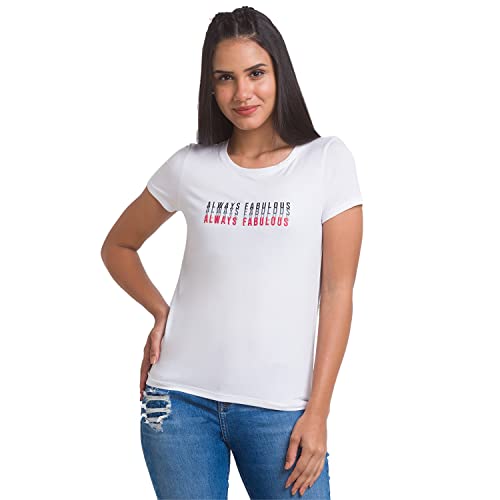 Image of Spykar Olive Green Cotton Blend Three-Fourth Sleeve Printed Casual T-Shirt for Women