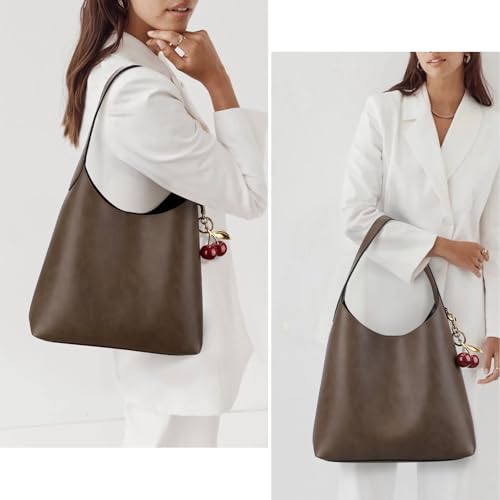 Faux Suede Hobo Bags Vegan Leather Shoulder Bag Tote for Women Medium Slouchy Designer Handbags Purses Fall Fashion2