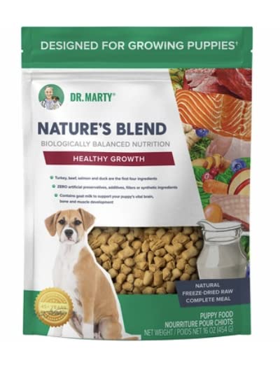 Ração seca liofilizada para filhotes Dr. Marty Nature's Blend Healthy Growth, 454 g