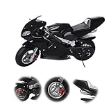 Rodiuiu 50CC Dirt Bike, Kids Motorcycle Gas Powered Pocket Bike with 1.25L Tank, 2-Stroke Kids Dirt Bike with Dual Headlights Brakes & Rubber Handlebar, Toy Motorcycle Pit Bike Ages 8-14