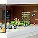 SOCANGJIA 1/64 Diecast Car Model Display Case with Clear Acrylic Dustproof,Garage Showroom Scene with Lighting,Stackable PVC Storage Box for Hot Wheels Collectibles Diorama Parking Organizer (Brown)