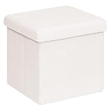 Morbido e Confortevole: Questo pouf cubo pieghevole è rivestito in tessuto boucle e imbottito con schiuma ad alta densità, offrendo una seduta soffice e confortevole. Ideale come poggiapiedi quadrato o ottoman per casa