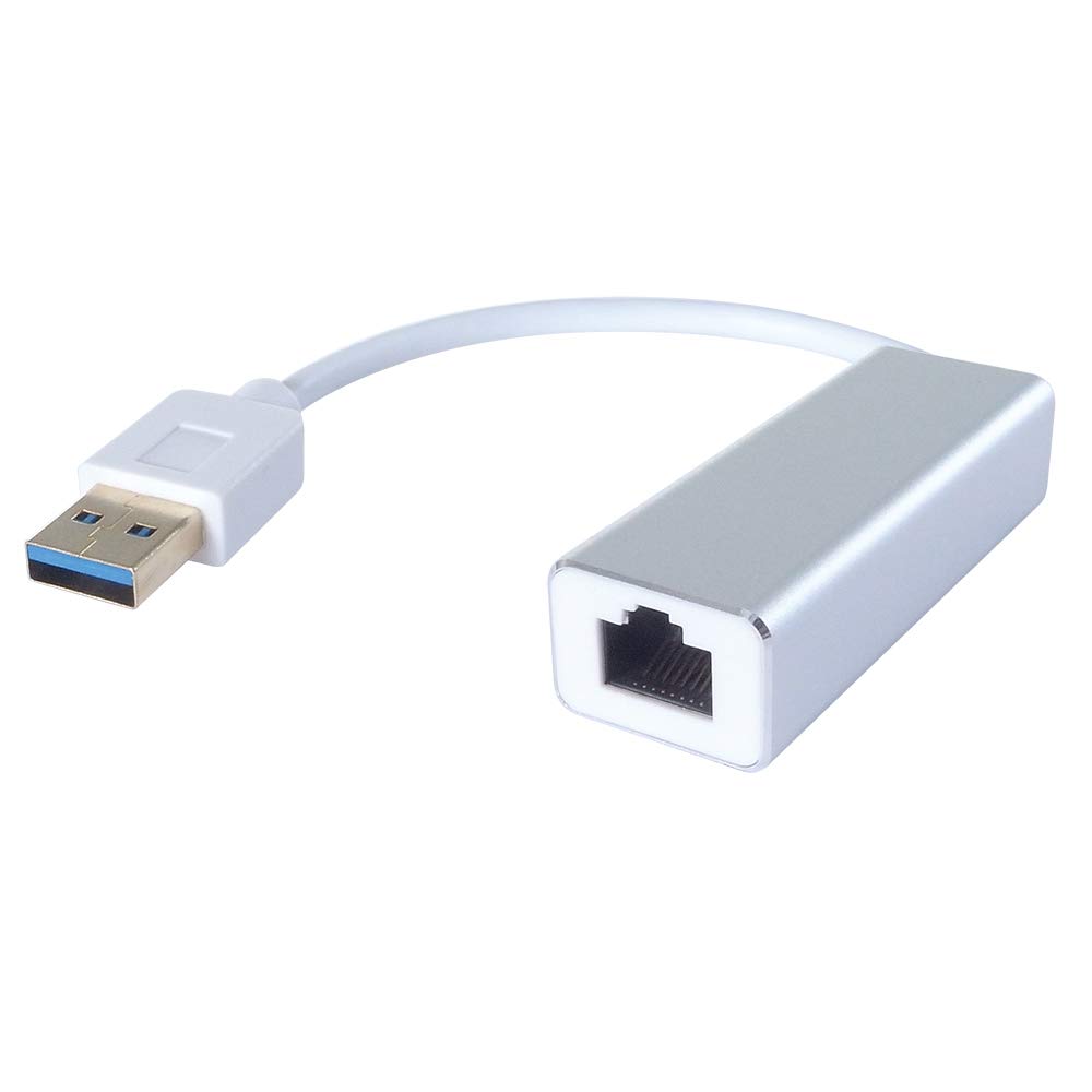 Adaptador USB 3 a RJ45 Cat 6 velocidad Gigabit con conector macho a hembra resistente 4