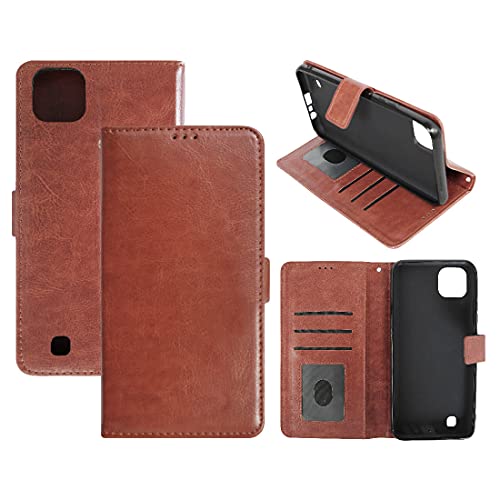 Image of Flip Cover Compatible with Realme C20 / C20A / C11 (2021) | Premium Leather Finish | Inbuilt Pockets & Stand | Flip Cover Back Case for Realme C20 / C20A / C11 (2021) (Brown)
