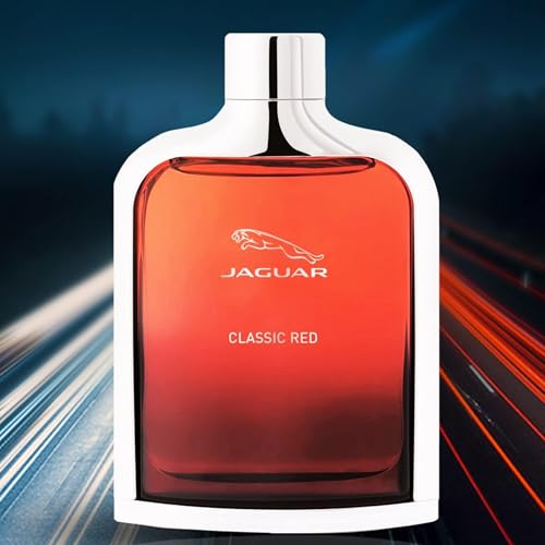 Image of Jaguar Classic Red Eau de Toilette for Men | Long Lasting Fresh Spicy Woody Fragrance | Bergamot, Blackcurrant, Raspberry, Pepper, Bay, Cedarwood & Patchouli | Designer Men's Perfume | Bold Masculine Fragrance Gift for Him | 100ml