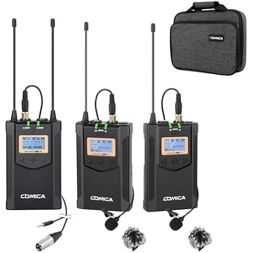 COMICA CVM-WM100PLUS UHF Wireless Lavalier Microphone for Camera Smartphone