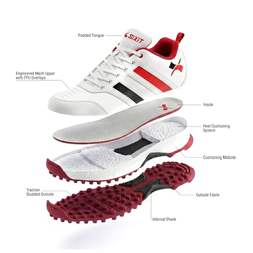 Image of Endura Cricket Shoes for Men, Lightweight Breathable Mesh, TPU Shank Support and Rubber Sole