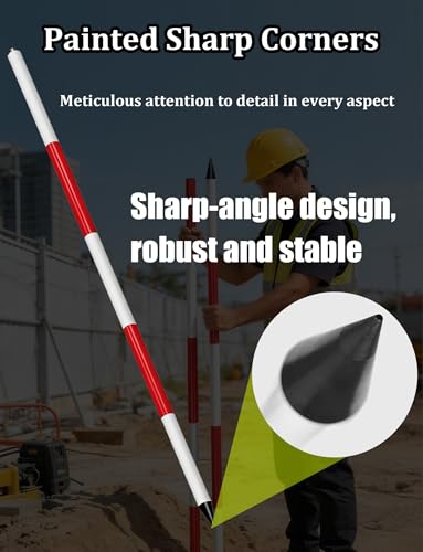 Poste de aluminio para levantamiento topográfico con marcas estables para medición exterior 4