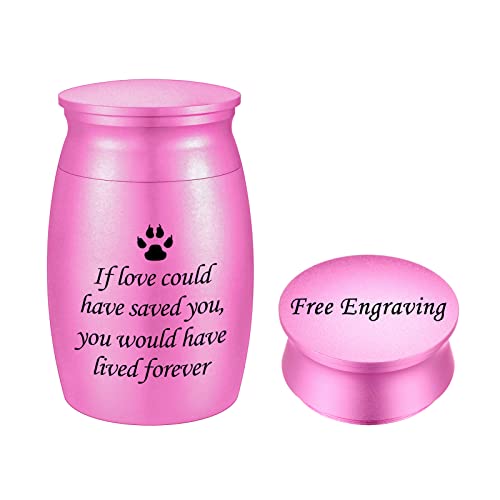 Personalized 3 Inches Small Keepsake Urn for Pet Dog Ashes Aluminum Mini Cremation Urns for Dog Cat Memorial Ashes Urn for Sharing Fur Friend Ashes