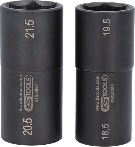 KS TOOLS jeu de douilles 1/2 à choc, 18,5/19,5 20,5/21,5 mm, 2 pces pour Ford 515.0895
