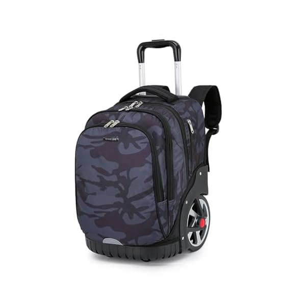 Rolling Backpack, 55L (14.5gal) Backpack with Wheels for Business, Waterproof Backpacks with Dual Handles and Silent Large Wheels, Carry on Backpack with Laptop Compartment (Black,22 inch)