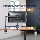 VIVO Single Monitor Arm Desk Mount, Holds Screens up to 32 inch Regular and 38 inch Ultrawide, Fully Adjustable Stand with C-Clamp and Grommet Base, VESA 75x75mm or 100x100mm, Black, STAND-V001 - Image 7