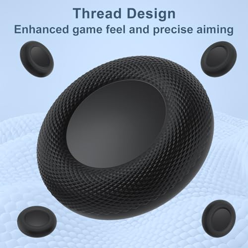 Image of Joystick Replacement Grip Caps for PS4 /PS5 Controller, 4 Pack Thumb Grips for PS5 /PS4 Edge, Anti-Slip Anti-Scratch Replacement Joystick Caps (Black)