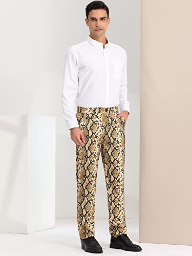 Lars Amadeus Men's Animal Printed Pants Flat Front Party Prom Dress Pants4