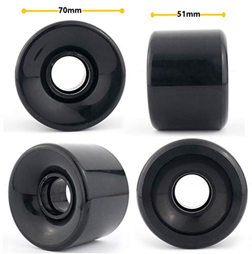 image for VJ Skateboard Longboard Truck and Wheel, 70mm Long Board Wheels w 7inc