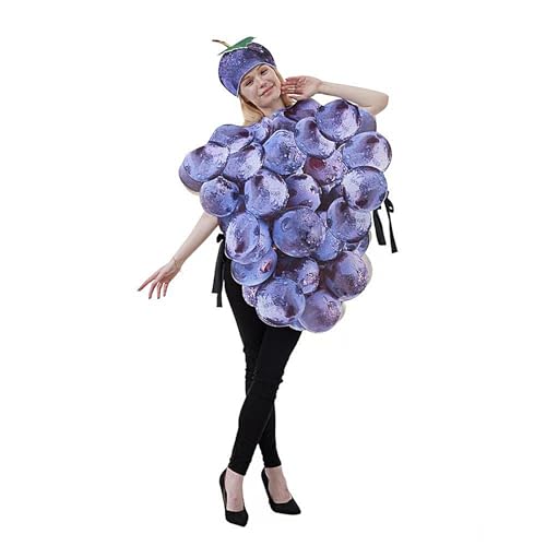 Costume de raisin violet avec chapeau : la solution pour un déguisement drôle - 6