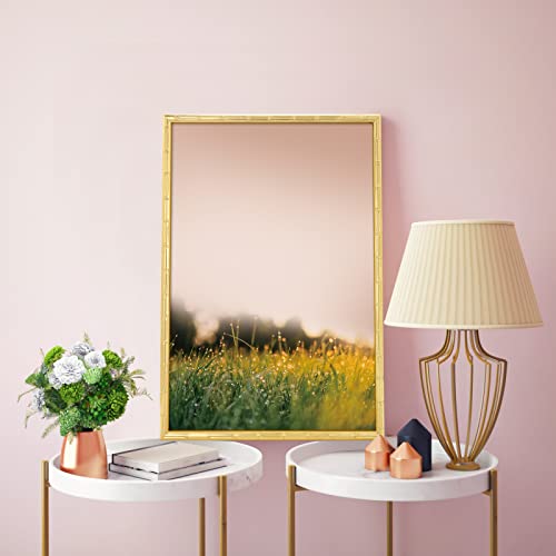 20X30 Picture Frame, Gold Poster Frame, Bamboo Design Natural Gallery Frame, Horizontal Or Vertical Format, Sturdy Frame And Plexiglass, Large Photo Frame Wall Art, For Photos, Artworks, Posters （1 Pack） #TOP3