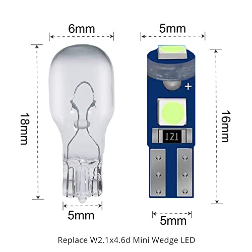 Image of 20-Pack Ice Blue Color T5 37 74 LED Bulb With Twist Lock Socket PC74 PC37 Dashboard Instrument Panel Gauge Cluster Light