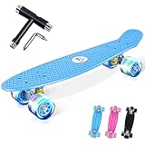 Diversión ilimitada: Nuestras patinetas están equipadas con ruedas luminosas de alta calidad para un paseo realmente genial. Al deslizarse, las ruedas se encienden automáticamente sin fuente de alimentación, son brillantes y coloridas y garantizan más diversión.