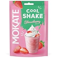 MOKATE - Cool Shake Erdbeere - 2 Portionen pro Packung - Milchshake Pulver - Cremiger Erdbeer Shake, Einfache Zubereitung mit Milch -Perfekt als Snack oder Frühstück - Erfrischender Geschmack - 54g