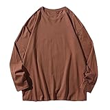 Short Sleeve Big and Tall Tshirts Shirts for Men 2023 Casual Long Sleeve Solid Pullover Sweatshirt Outdoor Fashion Sweater Long Sleeve tee Shirts for Men Cotton Coffee 2X