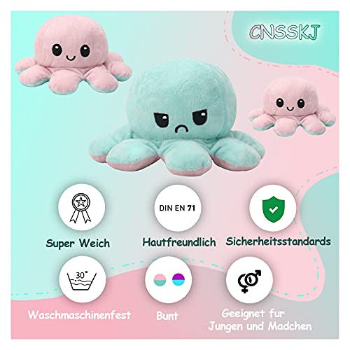 Reversible Octopus Soft Toys, doppelseitiges Flip Octopus Plüschtier,niedliche Mini Octopus StimmungsKuscheltiere Puppe… – Bild 4