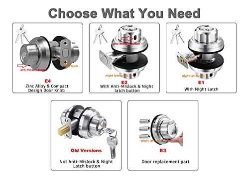 Easilok Twist To Lock Deadbolt Front Door Lock Keyless With An Unpickable Night Latch Keep Deadbolt Locked&Unlocked Status,Single Cylinder Lock With Anti-Mislock Button,2 Locks Keyed Alike(Sc Keyway) #TOP1