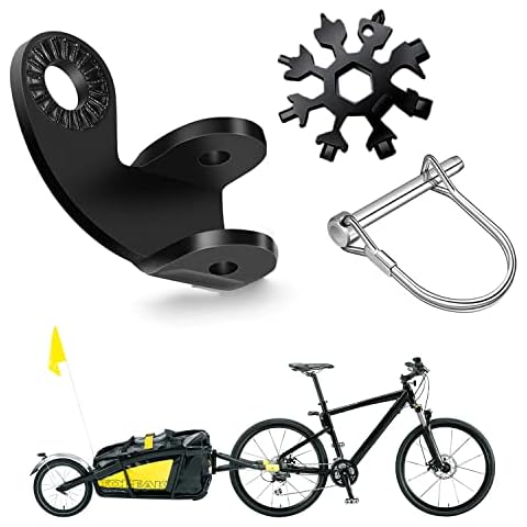Bicycle trailer coupling, bicycle trailer coupling with safety pin, trailer accessories, traction head, for prams, children's bicycle, pet trolley, with safety pin, snowflake multi-tool Cover
