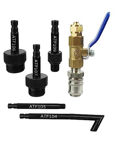 ANODZU Transmission Fluid Oil Filling Filler Adapter Tool Kit, with Valve Fit for VW Audi 09G 01J 722.9 CVT DSG ATF Benz 722.9, Replace VAS6262-2 VAS6262-1 Silver