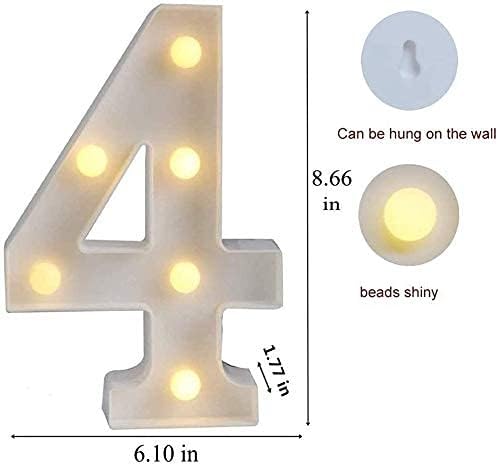 Image of DesiDiya LED Marquee Number Light Sign - Illuminated Decorative Wall Hanging for Birthday, Anniversary & Party Decor (Number-4)