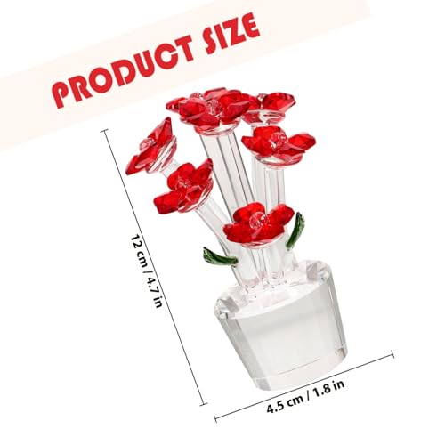 Flor de cristal rojo Cabilock base plana que evita caídas en mesas 3