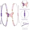 simarro 2pcs Matching Bracelets, Butterfly Friendship Bracelets Adjustable Strand Best Friends Bracelet, Handmade Charm Couples Jewelry Gifts for Women Couples Friend (Pink + Purple) #2