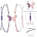 simarro 2pcs Matching Bracelets, Butterfly Friendship Bracelets Adjustable Strand Best Friends Bracelet, Handmade Charm Couples Jewelry Gifts for Women Couples Friend (Pink + Purple)