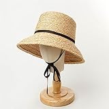 YXWYXWA Casual Patrón de Tejido a Mano Hat de Copa Plana Hugar Sisal Experto Solar Sol Sombrero