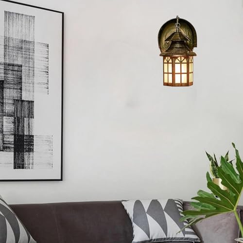 Image of GreyWings Copper Antique Wall Light for Home Iron & Glass Vintage Lantern Wall Lamp with Decorative Wall Light (Bulb is not Included) Pack of 3