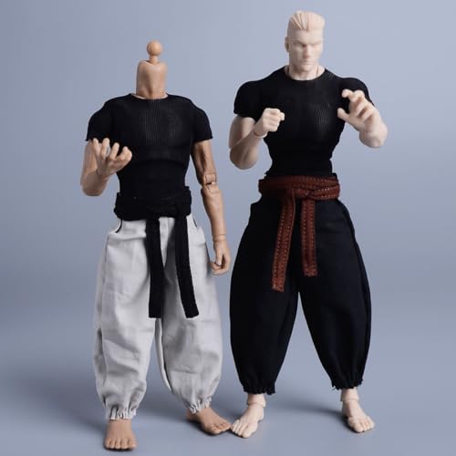 Meetoget 1/12 Scale Male Figure Doll Kungfu Fight Clothes for 6 inch Action Figure Judo PM002US,Black