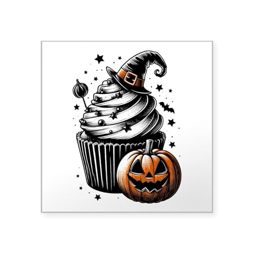 CafePress Halloween Cupcake Square Sticker (10 Pack)