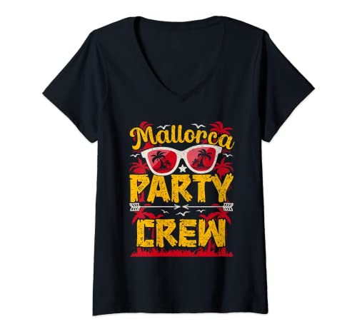 Womens Mallorca Party Outfit for Men and Women | Mallorca Party Crew V-Neck T-Shirt