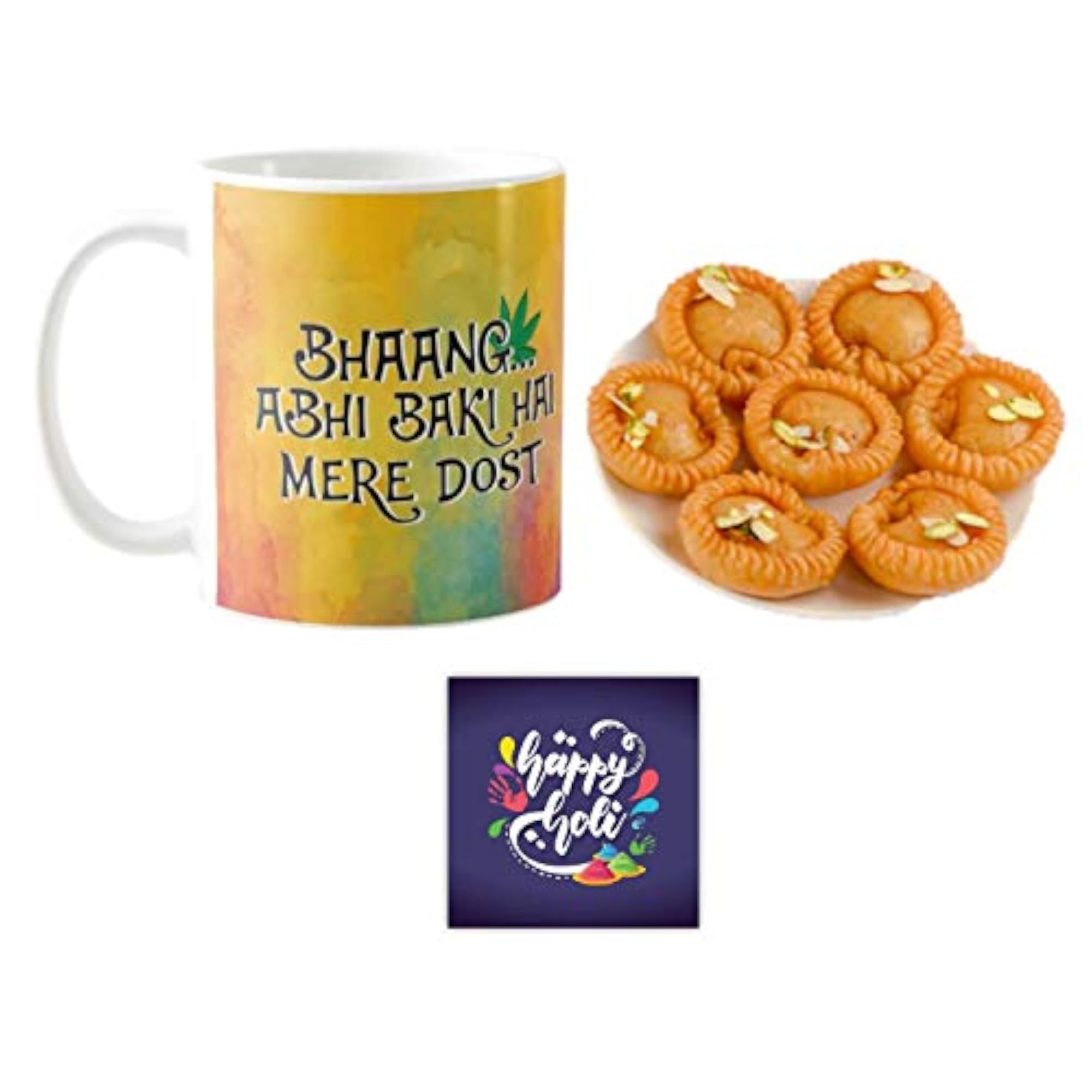 Holi Sweets Gift Combo Bhaang Mug & Coaster Set