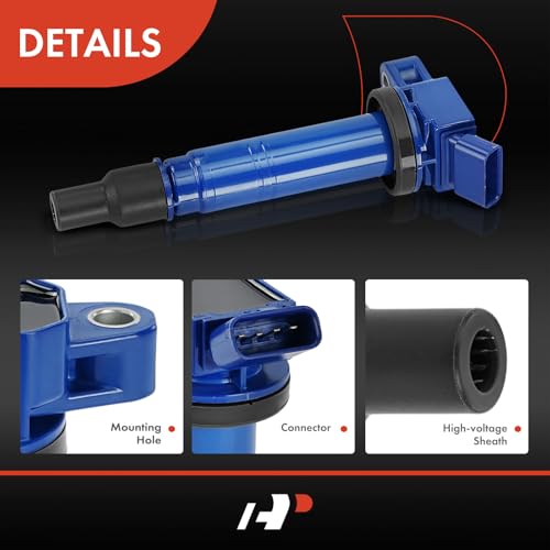 A-Premium Engine Ignition Coil Pack Compatible with Toyota Camry 2006-2011, Corolla 2009-2010, Tacoma, 4Runner, Matrix, Solara & Scion xB & Lexus GS F, IS F, IS500, LC500, RC F, Blue, Set of 4 by A-Premium - Image 5