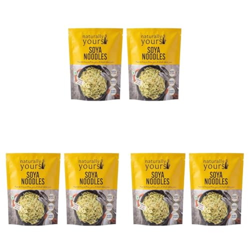 Image of Naturally Yours Soy Hakka Noodles | Soybean & Wheat Protein | No Maida, No Onion No Garlic, Jain Friendly, Vegan, Preservative Free, No MSG | High Protein & Fiber | Tastemaker Inside | 180g Pack of 6