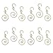 HOHIYA Ornament Hooks Hangers Artificial Tree Christmas Xmas Ball Bauble Dog Cat Photo Glass Personalized with Acrylic Gem Home Party DIY Art Craft Birthday Decoration 2.5inch(Gold, Pack of 36)