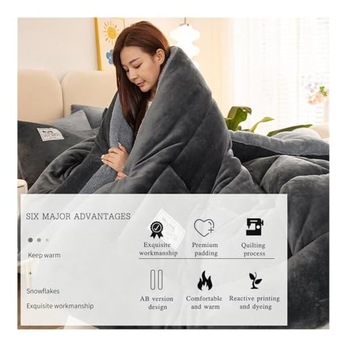 Edredón de cordero reversible para noches de invierno en el dormitorio principal acogedor 5