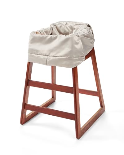 Skip Hop Baby Shopping Cart Cover & Baby High Chair Cover 2-in-1 with Secure Seatbelt, Padded Seat, Soft Fabric, Machine Washable Liner, Toy Loops and Built-in Carry Pouch, Take Cover, Oat - image 3